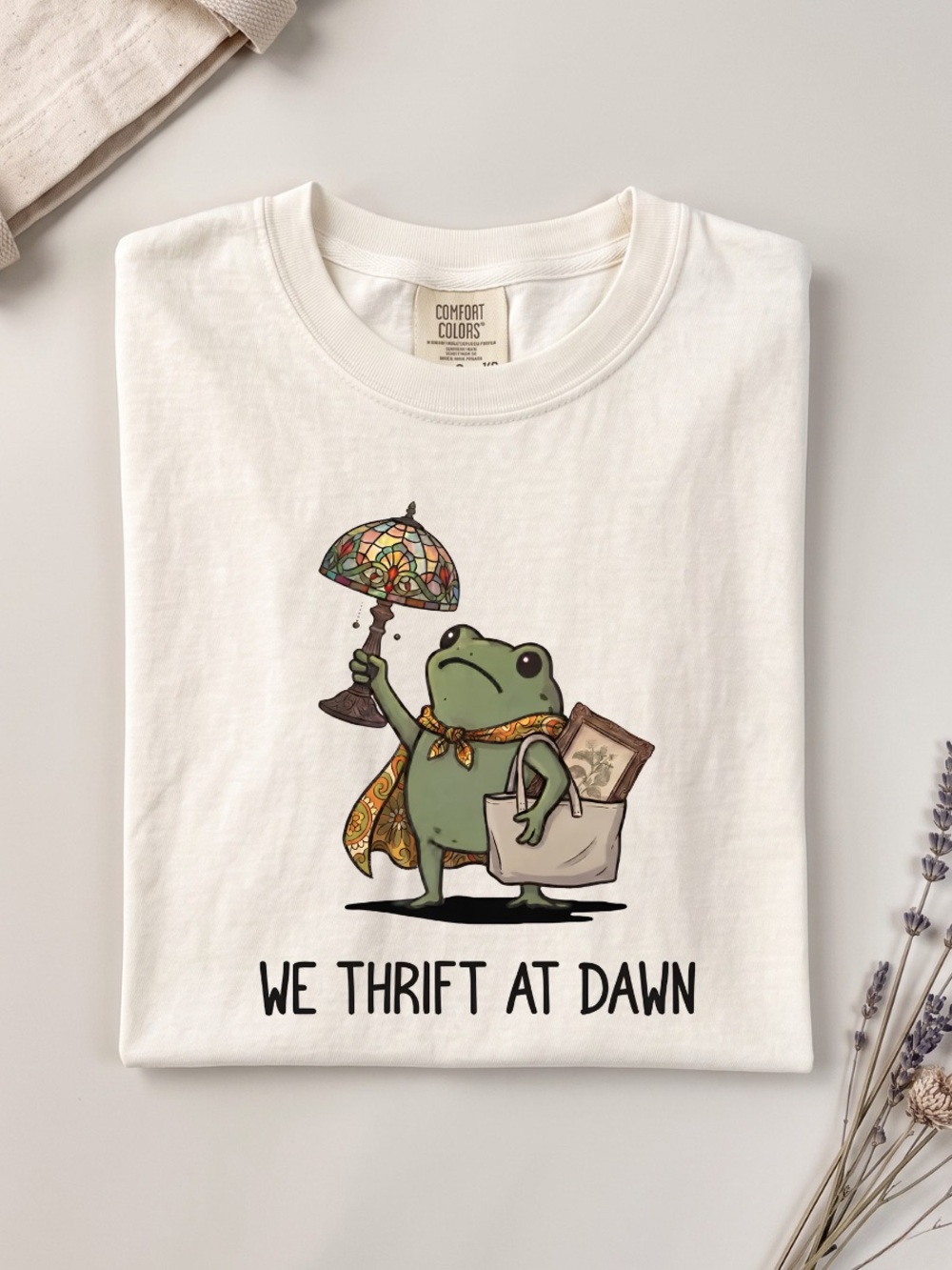 Comfort Colors Cream Frog Thrift Graphic Tee